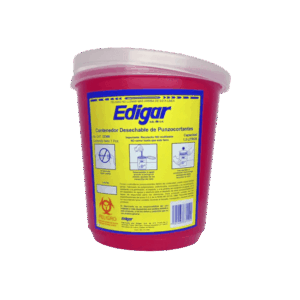 CONTENEDOR DESECHABLE DE PUNZOCORTANTES CAP. 1.5 LTS. EDIGAR