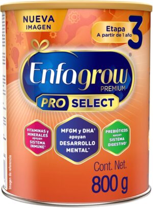 ENFAGROW PRO SELECT ETAPA 3 A PARTIR DE 1 AÑO FÓRMULA INFANTIL 800 G.