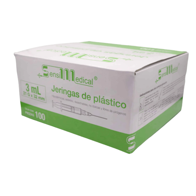 JERINGA 3 ML. 21GX32MM VERDE C/100 PZAS. SENSIMEDICAL