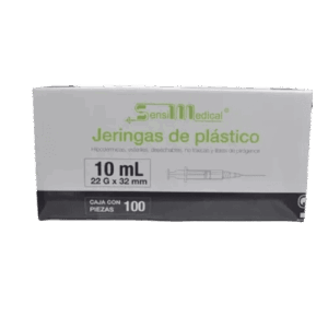JERINGA 10 ML. 22GX32MM NEGRA C/100 PZAS. SENSIMEDICAL