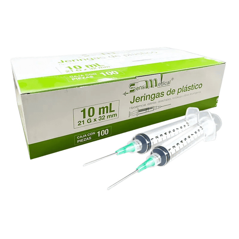 JERINGA 10 ML. 21GX32MM VERDE C/100 PZAS. SENSIMEDICAL