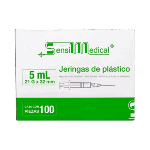 JERINGA 5 ML. 21GX32MM VERDE C/100 PZAS. SENSIMEDICAL