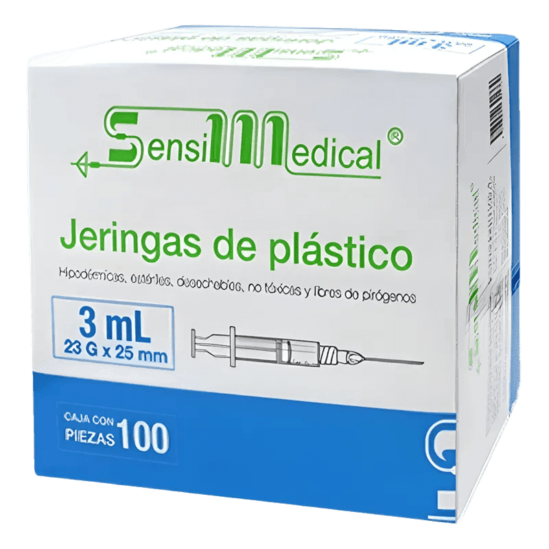 JERINGA 3 ML. 23GX25MM AZUL C/100 PZAS. SENSIMEDICAL
