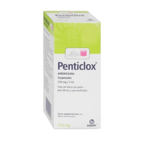 PENTICLOX (Amoxicilina) 250 MG/5 ML. SUSP. FCO. 90 ML.  MAVER