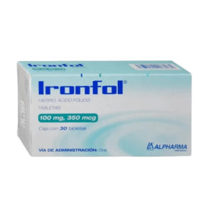 IRONFOL (Ácido Fólico + Hierro) 100 MG/350 MCG. C/30 TABS. ALPHARMA