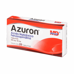 AZURON (Ácido Nalidixico + Fenazopiridina) 500/50 MG.  C/20 TABS. LIFERPAL