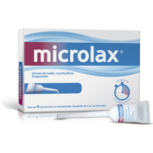 MICROLAX (citrato de sodio-laurilsulfato) SUSPENSION 90MG/9MG ML 5ML C/4 MICROENEMAS. JANSSEN CILAG