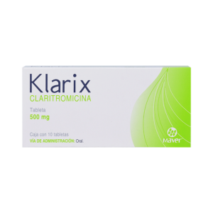 KLARIX (Claritromicina) 500 MG. C/10 TABS. MAVER