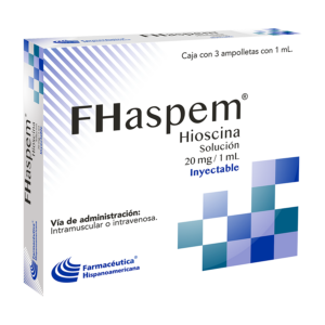 FHASPEM (Butilhioscina) 20 MG/1 ML. SOL. INY. C/3 AMP. FARMACEUTICA HISPANOAMERICANA