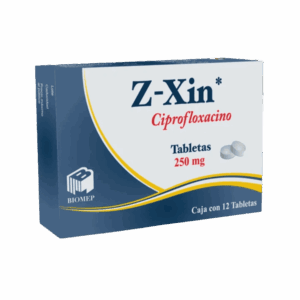 Z-XIN (Ciprofloxacino) 250 MG. C/12 TABS. BIOMEP