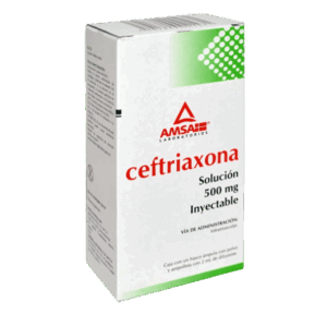 CEFTRIAXONA 500 MG/2 ML. I.M. SOL. INY. C/1 FCO. AMP. AMSA