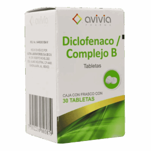 DICLOFENACO/COMPLEJO B 50/50/50/1 MG. C/30 TABS. AVIVIA