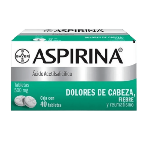 ASPIRINA (Ácido Acetilsalicílico) 500 MG. C/40 TABS. BAYER