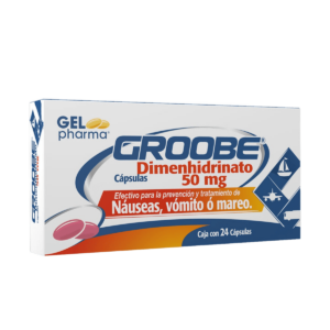 GROOBE (Dimenhidrinato) 50 MG. C/24 CAP. GELPHARMA