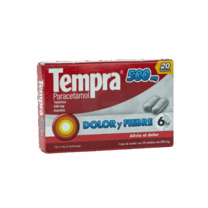 TEMPRA (Paracetamol) 500 MG. C/20 TABS. RECKITT BENCKISER