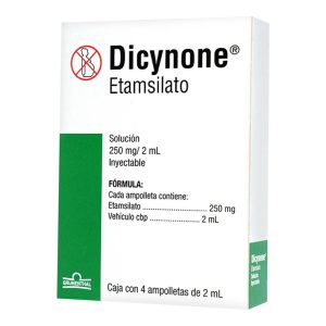 DICYNONE (etamsilato) SOLUCION INYECTABLE 250 MG/2 Ml CAJA C/4 AMP. GRUNENTHAL