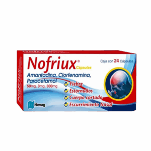 NOFRIUX (Amantadina + Clorfenamina + Paracetamol) 50/3/300 MG. C/24 CAPS. NOVAG