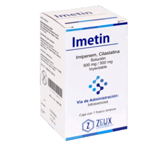 IMETIN (Imipenem + Cilastatina) 500/500 MG. SOL. INY. C/1 FCO. AMP. ZEUX