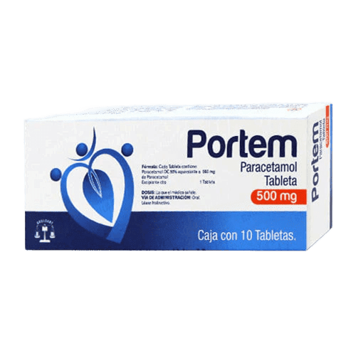 PORTEM (Paracetamol) 500 MG. C/10 TAB. BRULUART