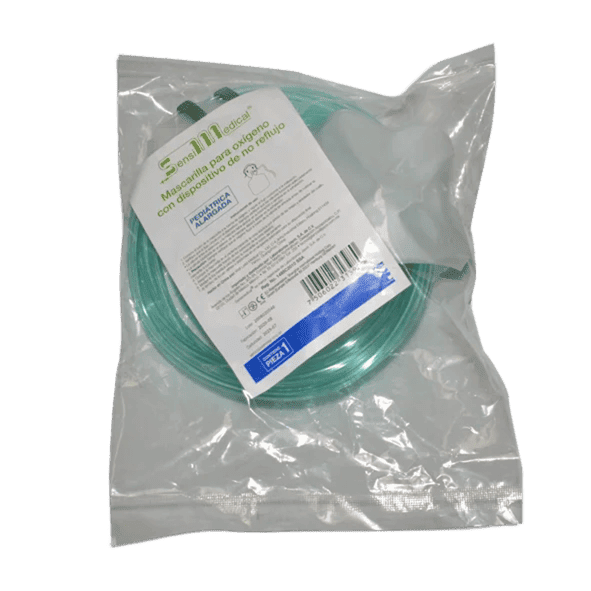 MASCARILLA PARA OXIGENO C/ DISPOSITIVO DE NO REFLUJO PEDIATRICA -.SENSIMEDICAL