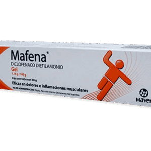 MAFENA (DICLOFENACO) GEL TUBO C/60 G. 1.16 G/100 G. (TÓPICO) 1.16%. MAVER
