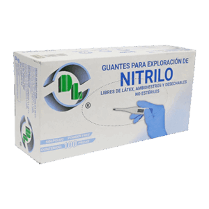 DL GUANTE NITRILO MEDIANO AZUL C/100 PZAS -NO ESTERIL-