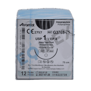 ATRAMAT POLIPROPILENO 1 G37 75 CM G3768-75 AHU. GRU 1/2 CIRC C/12 SOBRES