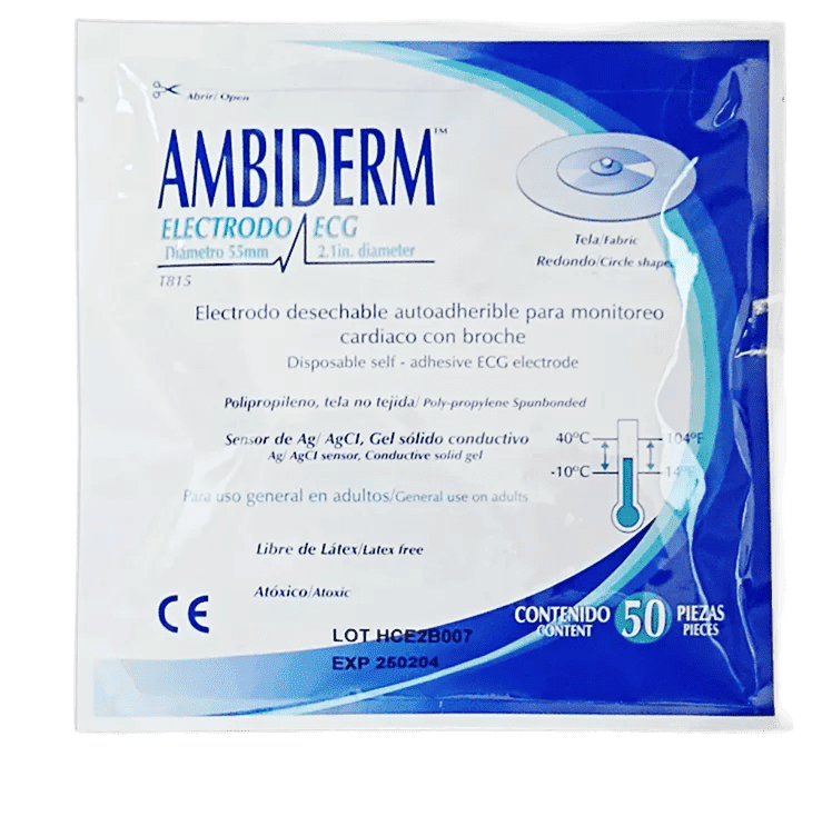 ELECTRODO ECG T815 TELA/REDONDO ADULTO C/50 Pz AMBIDERM